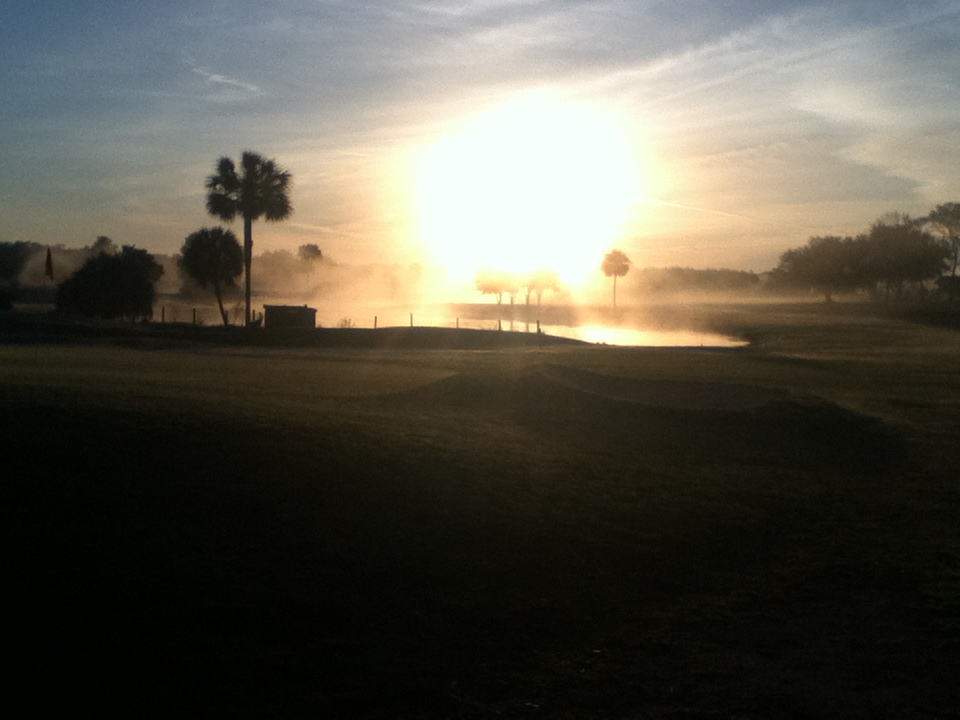 Sunset over golf course